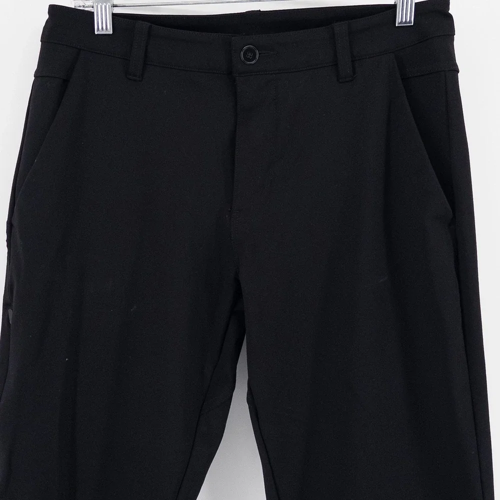 BYLT Mens 33x28 Everyday Pant 2.0 Straight‎ Fit Chino Black Stretch Trousers